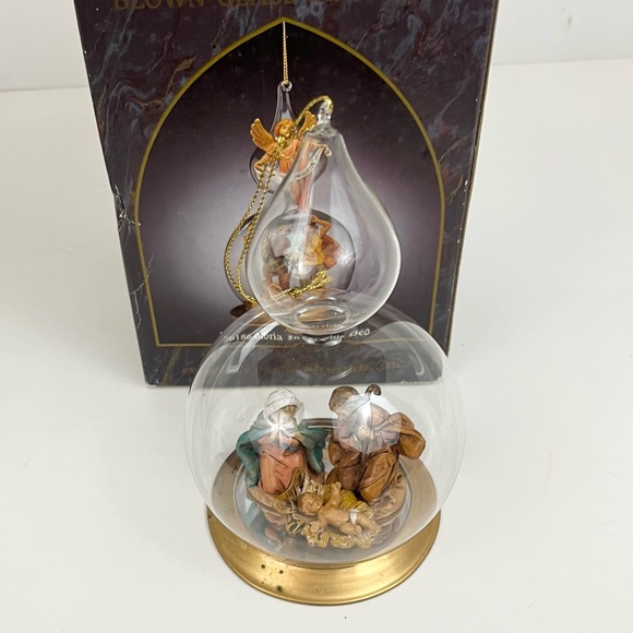 Fontanini Blown Glass Ornament Holy Family 56187 Nativity 1995 7" Tree Design - Picture 10 of 16